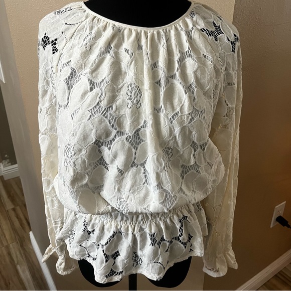 Marc New York Tops - New Marc New York Peplum Lace Top size Small